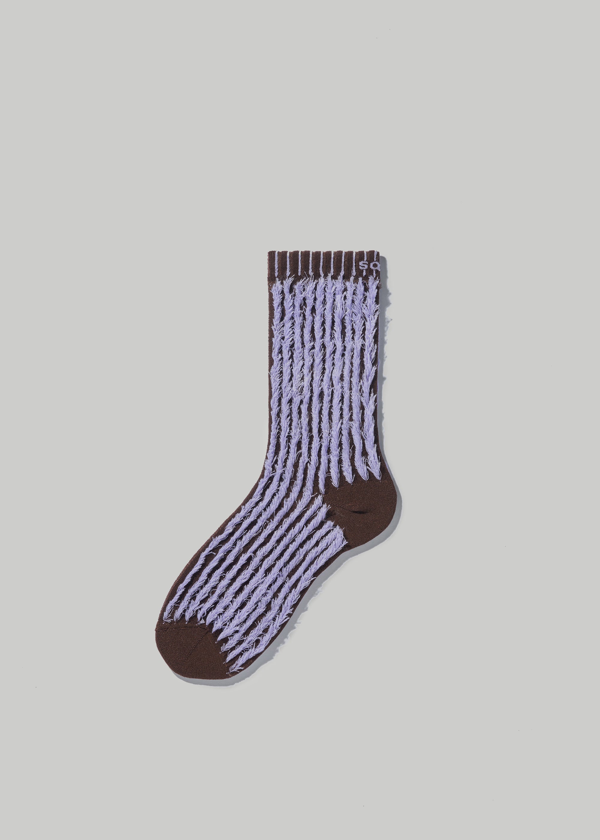 Fuzzy socks in Chocolate and Lavender